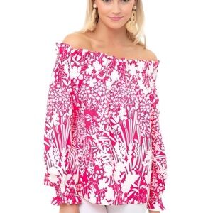 Tuckernuck Pink Floral Off-Shoulder Blouse
